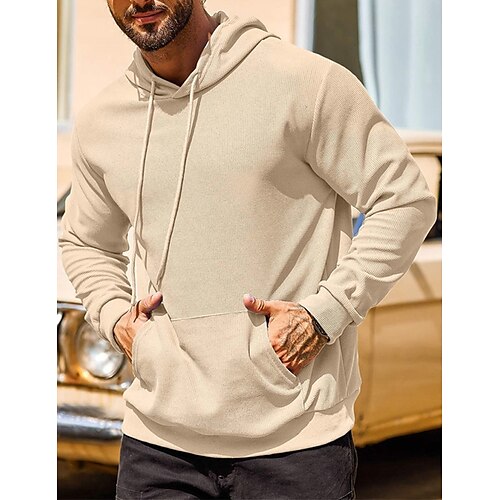 

Herren Hoodie Sweatshirt Kapuze Schwarz Marineblau Khaki Mit Kapuze Glatt Sport Natur Täglich Festtage Strassenmode Cool Brautkleider schlicht Herbst Winter Bekleidung Kapuzenpullover Sweatshirts