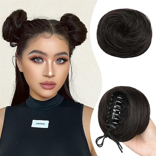 2PCS Mini Claw Clip in Hair Bun Space Buns Hair Piece Claw in