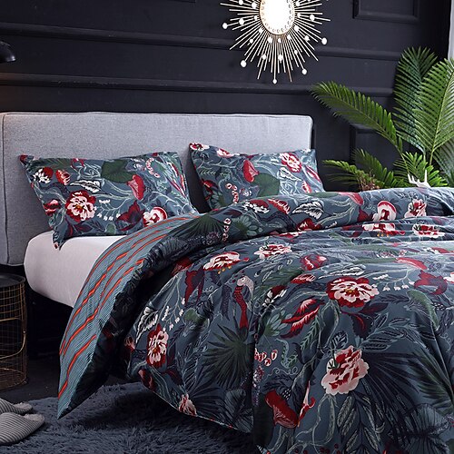 

Floral Bedding Set Polyester Sanding Flower Printed Duvet Cover Set King/Queen Size Bed Linens Bed clothes Bed Linen