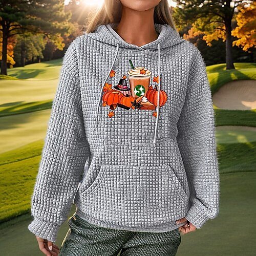 

mujer golf sudadera halloween térmico abrigado transpirable secado rápido manga larga ropa de golf ropa de golf con capucha dibujos animados primavera invierno otoño tenis golf pickleball