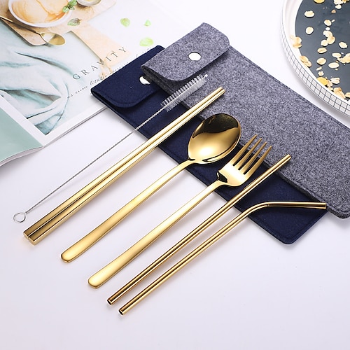 304 Stainless Steel Portable Cutlery Set Including Chopsticks