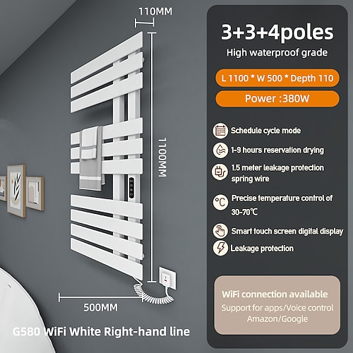 

radiateur sèche-serviettes électrique, mural Sèche-serviettes chauffant autoportant, porte-serviettes chauffant pour salle de bain