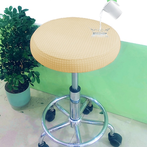 

Bar Stool Cover Polar Fleece Round Chair Cover Removable Stool Slipcover Solid Seat Cushion Protector Washable Barstool funda