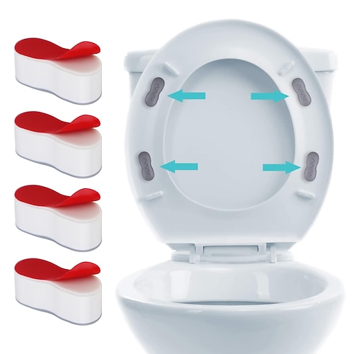 

Amortecedores de assento de vaso sanitário de 4 unidades, rolhas de assento de vaso sanitário autoadesivas, espaçadores de amortecedor de assento de tampa de vaso sanitário, amortecedor de assento de vaso sanitário com almofada adesiva forte, acessórios d