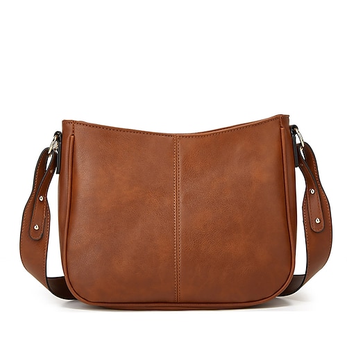 

Mujer Bolso bandolera Bolsa de hombro Portafolios Bolso de Mensajero Cuero de PU Diario Festivos Cremallera Ajustable Gran Capacidad Impermeable Color sólido Almendra Negro Marrón