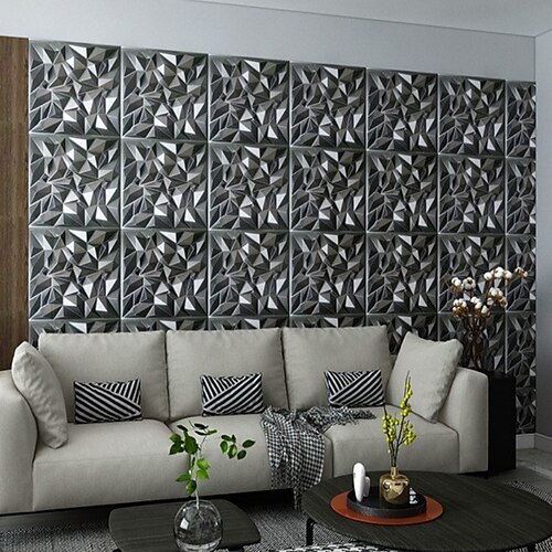 

1pc panneau mural 3d autocollants muraux pvc tv fond panneaux muraux relief 3d panneau décoration murale pour salon 50x5 0cm/20''x20''