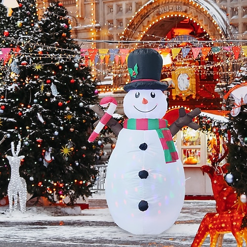 

Boneco de neve de natal de 1.6m com lâmpada, molde de ar inflável, automático, inflável, interno e externo, pátio, gramado, jardim, casamento, feriado, decoração, presente de natal