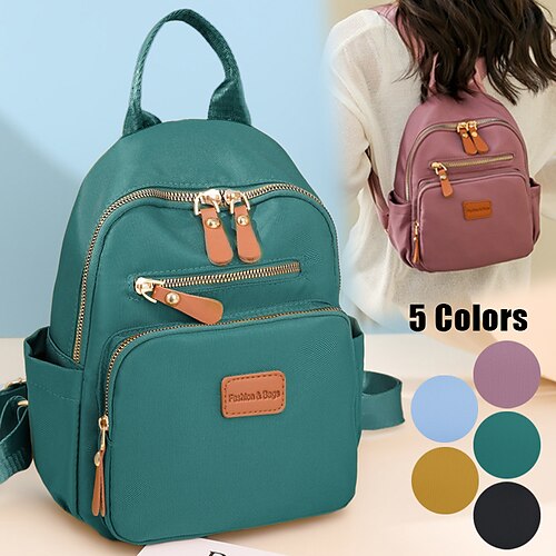 

Mulheres mochila Mochila Escolar mochila Escola Ao ar livre Diário Côr Sólida Tecido Oxford Grande Capacidade Prova-de-Água Leve Ziper Dourado Escuro Post and Telecommunications Blue Preto