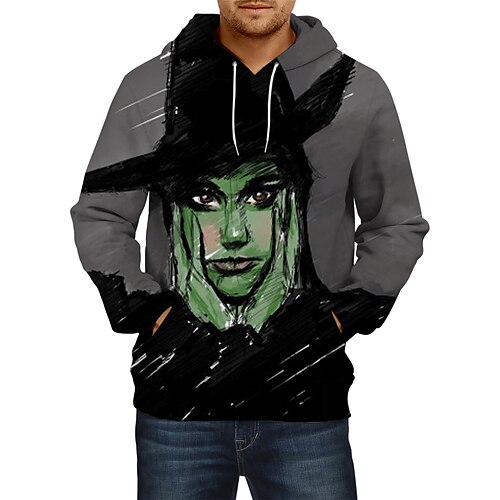 

Halloween Sorcière Cosplay Costume de Cosplay Sweat à capuche Chandail Imprime Classique Style de rue Sweat à capuche Pour Homme Femme Unisexe Adulte Impression 3D 100 % Polyester Plein Air Usage