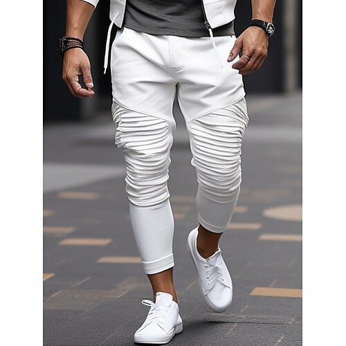 

Herren Hose Hosen Chinesisch Chino Chino Hosen Tasche Glatt Komfort Atmungsaktiv Outdoor Täglich Ausgehen Baumwollmischung Modisch Brautkleider schlicht Weiß
