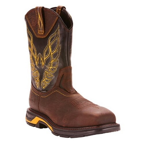 

Herren Stiefel Cowboy Westernstiefel Retro Wanderschuhe Brautkleider schlicht Täglich Leder Komfortabel Stiefeletten / Stiefeletten Halbschuhe Braun Frühling Herbst