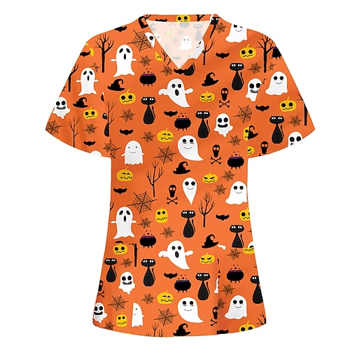 

Halloween Ghost Pumpkin T-shirt Anime Graphic T-shirt For Women's Adults' 3D Print 100% Polyester Casual Daily