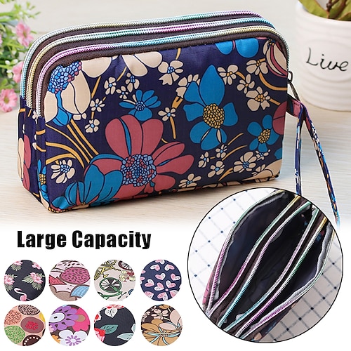 

Mujer Clutch Cartera Portallaves Minibolso de Mano Bolso de Cosméticos Poliéster Exterior De Compras Diario Cremallera Gran Capacidad Impermeable Ligero Geométrico Personajes Flor Peonía roja Pluma