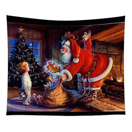 

Weihnachten Weihnachtsmann hängender Wandteppich, Wandkunst, großer Wandteppich, Wanddekoration, Fotografie, Hintergrund, Decke, Vorhang, Zuhause, Schlafzimmer, Wohnzimmer, Dekoration