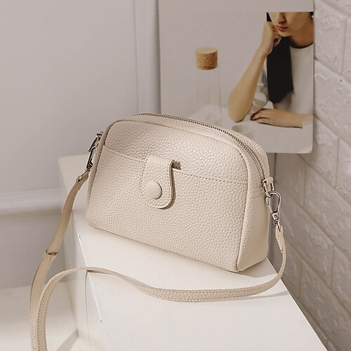 2023 New Women'S Fashion Handbags Solid Color PU Leather Shoulder