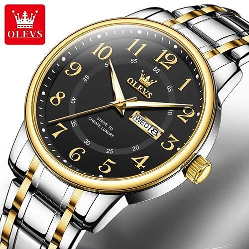 

Nouvelle marque olevs montre pour hommes lumineux calendrier semaine affichage montre à quartz simple étanche montre de sport pour hommes