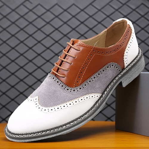 

Homme Oxfords Chaussures derby Marche Décontractées du quotidien Cuir Confortable Bottine / Demi Botte Mocassins Jaune et blanc Blanche Jaune Printemps Automne