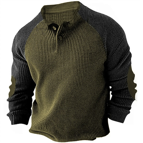 

Per uomo maglietta Camicia Henley T-shirt Color Block Henley Strada Da mare Manica lunga Abbigliamento Di tendenza Originale Essenziale