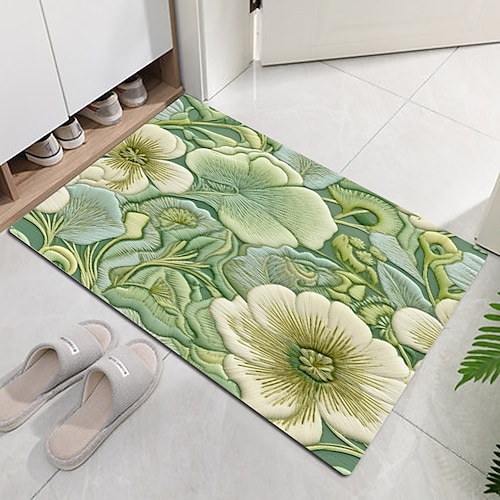 

Felpudo floral en relieve, alfombra antideslizante a prueba de aceite, alfombra para interiores y exteriores, decoración de dormitorio, alfombra de baño, alfombra de entrada, alfombra para puerta