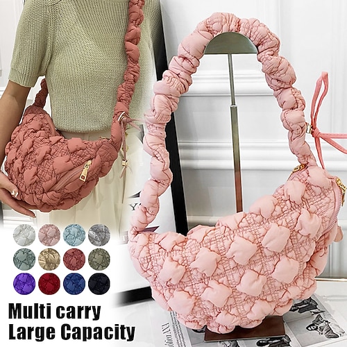 

Damen Umhängetasche Schultertasche Hobo Tasche Polyester Party Outdoor Täglich Anhänger Reißverschluss Einstellbar Hohe Kapazität Leichtgewichtig Feste Farbe Gesteppt Weinrot Armeegrün milchig