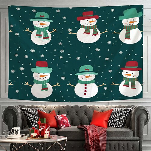 

Weihnachten Schneemann hängender Wandteppich Wandkunst Weihnachten großer Wandteppich Wanddekor Fotografie Hintergrund Decke Vorhang Zuhause Schlafzimmer Wohnzimmer Dekoration