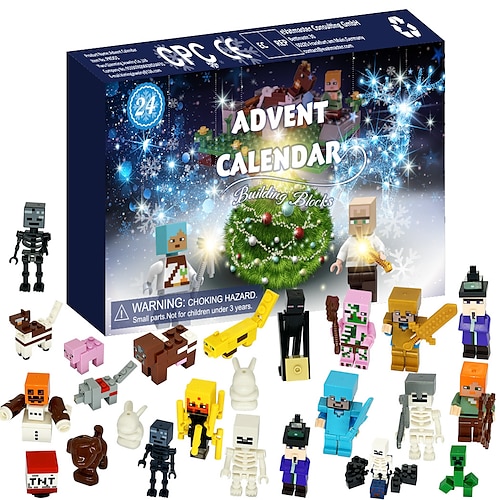 

Адвент-календарь, слепая коробка, 24 цифровых слепых коробки с обратным отсчетом, детский подарок, сборка, строительный блок, робот, детский подарок, глухая коробка, подарочная коробка