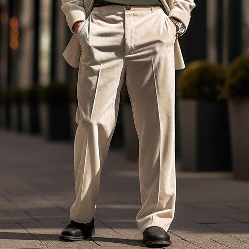 

Herren Anzughosen Hose Hosen Freizeithose Samthose Vordertasche Glatt Komfort Geschäft Täglich Festtage Modisch Schick Modern Blau Braun