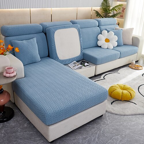 

Spandex Couch Seat Covers Jacquard Sectional Sofa Cover Anti-Scratch For Dogs Pet, Slipcovers For Love Seat, L Shaped,3 Seater, U Shaped, Arm Chair Washable Couch Protector
