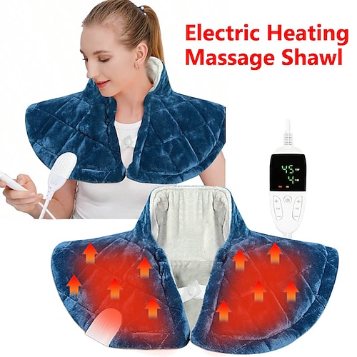

Almohadilla térmica para el cuello y la espalda, chal, manta eléctrica para aliviar el calor, alfombrilla para el hogar y la Oficina, hombro caliente eléctrico para regalos