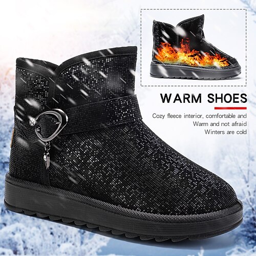 

Damen Stiefel Schneestiefel Übergrössen Outdoor Täglich Innenfutter aus Fleece Stiefeletten Stiefeletten Winter Keilabsatz Runde Zehe Brautkleider schlicht Minimalismus PU Gummiband Feste Farbe