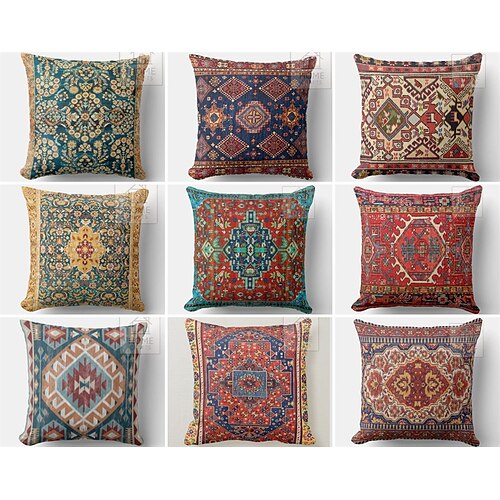 

Kilim – housse de coussin double face ethnique sud-ouest, taie d'oreiller carrée décorative douce, pour chambre à coucher, salon, canapé, chaise, 1 pièce