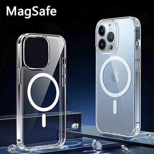 

Phone Case For iPhone 15 Pro Max Plus iPhone 14 13 12 11 Pro Max Mini SE X XR XS Max 8 7 Plus Back Cover Transparent Support Wireless Charging Shockproof Acrylic