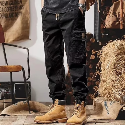 Fashion (black)City Casual Cargo Pants Elastic Outdoor Trousers