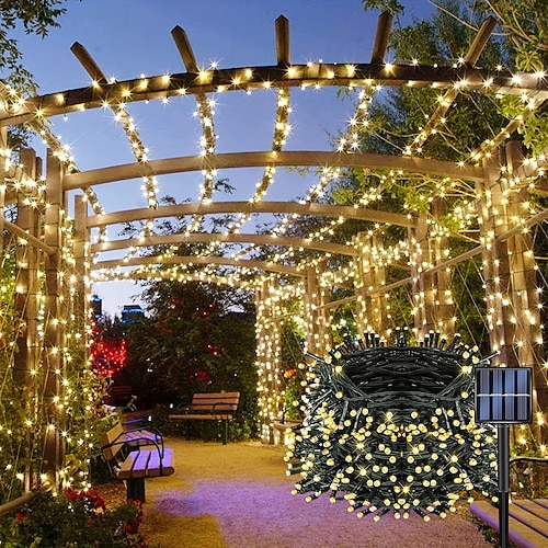 

1 Pc 30/50/100/200/300/500/1000 LED Solar Light Outdoor Waterproof With 8 Modes Fairy Garland String Lights, Home Decor, Bedroom Decor, Wedding Decor, Christmas Decor, Holiday Decor