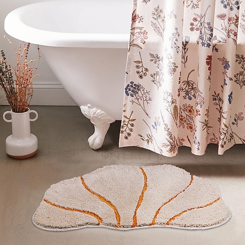 

Alfombra de baño, bonita alfombra de baño de concha para decoración del hogar, alfombrilla antideslizante absorbente súper suave, alfombrilla lavable para puerta de entrada, alfombra de baño para