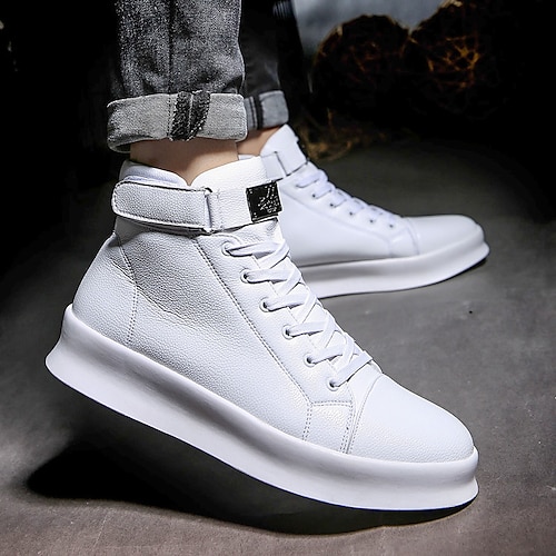 

Homme Bottes Rétro Chaussures blanches Marche Décontractées du quotidien Cuir Confortable Bottine / Demi Botte Mocassins Noir Blanche Rouge Printemps Automne