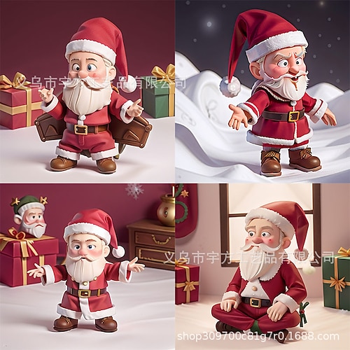 

Papá Noel clásico de resina, muñeco de Papá Noel con sombrero de barba, estatuilla navideña para ventana, habitación, mesa, centros de mesa, accesorio de exhibición