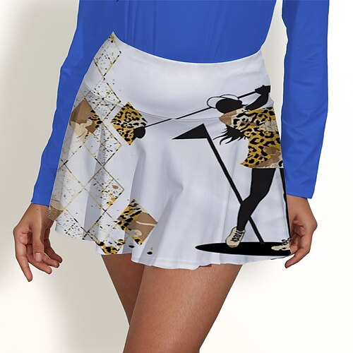 

Femme Jupe de tennis Jupe de golf Respirable Séchage rapide Evacuation de l'humidité Vêtements de tennis Vêtements de golf Standard Plissé Imprimé Eté Tennis Le golf Pickleball