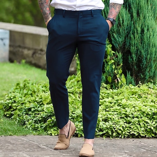 

Herren Hose Hosen Chinesisch Chino Chino Hosen Tasche Glatt Komfort Atmungsaktiv Outdoor Täglich Ausgehen Modisch Brautkleider schlicht Schwarz Weiß