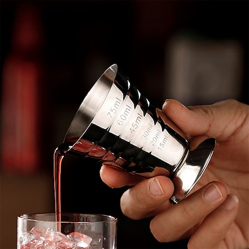 75ML Stainless Steel Cocktail Measure Cup Cocktail Glass Mixed