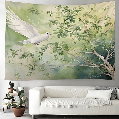 

Peace Dove Floral Hanging Tapestry Wall Art Large Tapestry Mural Decor Photograph Backdrop Blanket Curtain Home Bedroom Living Room Decoration