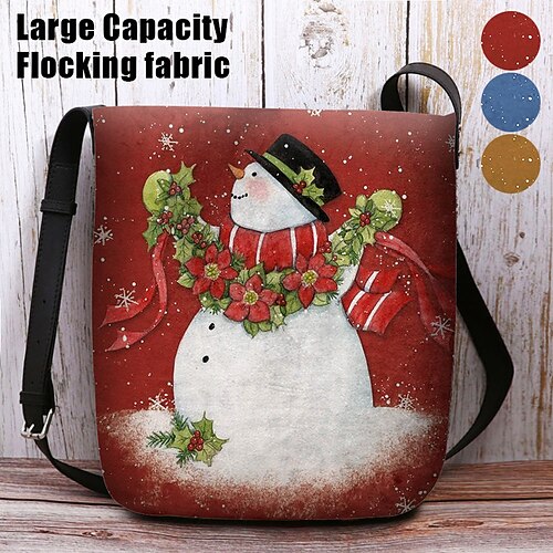 

Damen Umhängetasche Schultertasche Flauschige Tasche Polyester Weihnachten Festtage Bedruckt Hohe Kapazität Leichtgewichtig Langlebig Zeichen Gelb Rot Blau