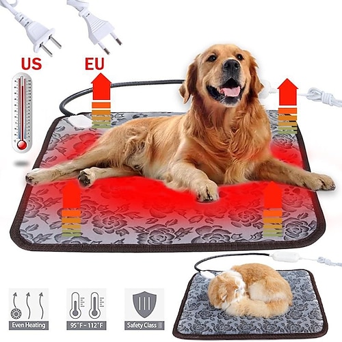 

Haustier-Heizkissen für Hunde und Katzen, beheizte Bettmatte, elektrische Haustier-Wärmedecke, Hunde- und Katzen-Heizkissen, wasserdicht, kaufest, kabelgebunden, leicht zu reinigen