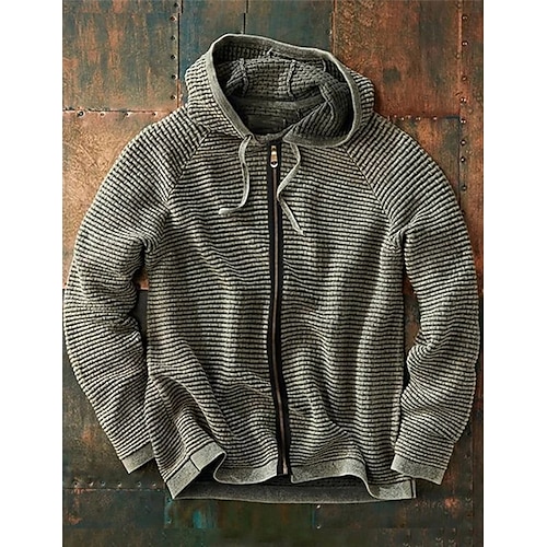 

Homens Moletom Full Zip Hoodie Preto Cinzento Com Capuz Tecido Desportos e Ar livre Diário Feriado Roupa de rua Legal Casual Primavera Outono Roupa Moletons Moletons