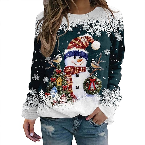 

Weihnachten Schneemann Weihnachtsstrickjacke Kapuzenshirt Bedruckt Grafik Kapuzenshirt Für Herren Damen Unisex Erwachsene 3D-Druck 100% Polyester Party Festival