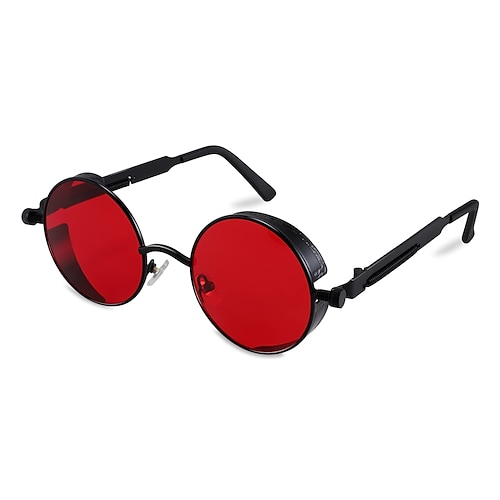 

солнцезащитные очки в стиле ретро в стиле стимпанк в круглой металлической оправе в стиле панк, оттенок унисекс