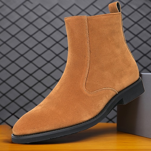 

Men's Boots Retro Dress Shoes Walking Casual Daily Leather Comfortable Booties / Ankle Boots Lace-up Black Brown Spring Fall