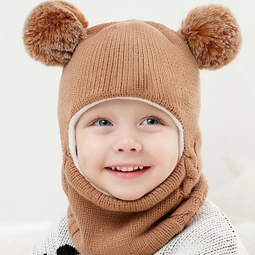 

Kids Winter Hat Scarf Set Unisex Kids Hat Scarf Toddler Beanie Hat with Fleece Lined Girls Boys with Neck Wamer Infant Toddler Knit Hats