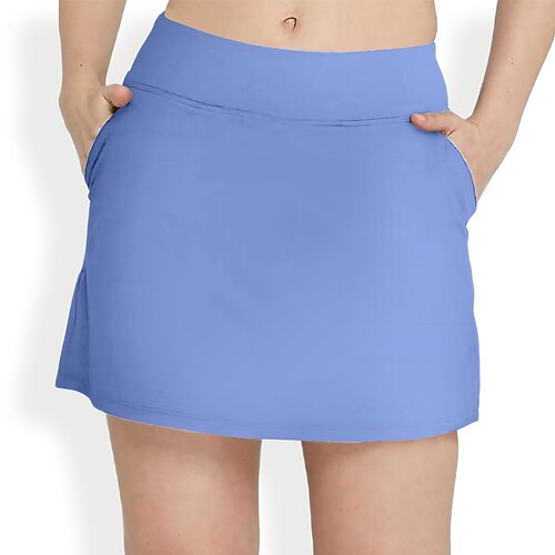 

Mujer Falda de tenis falda de golf Transpirable Secado rápido Dispersor de humedad Ropa de tenis Ropa de golf Ajuste regular 2 en 1 Bolsillo para tee de golf Color sólido Verano Tenis Golf pepinillo