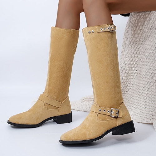 

Damen Stiefel Cowboy Westernstiefel Übergrössen Party Kniehohe Stiefel Stickerei Blockabsatz Vintage Modisch Brautkleider schlicht PU Reißverschluss Feste Farbe Stickerei Schwarz Braun